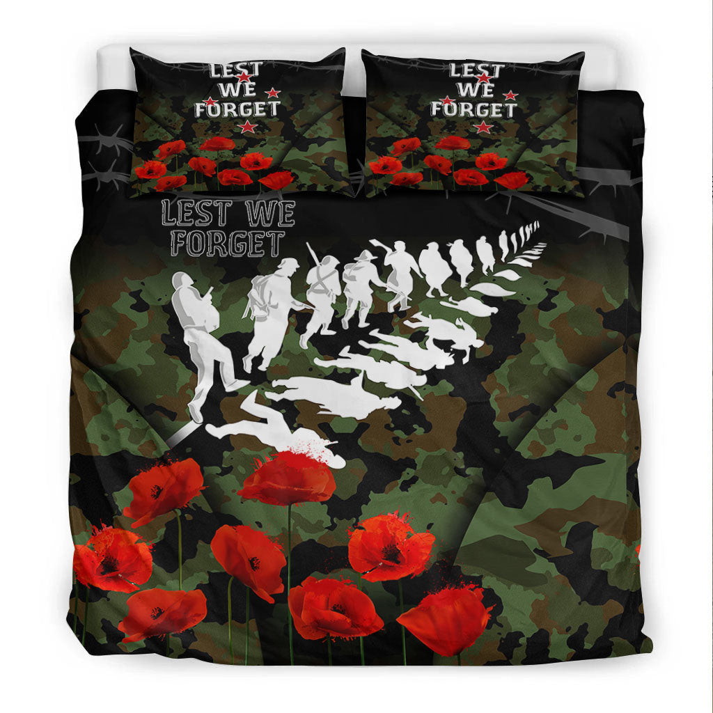 vibehoodie-bedding-set-new-zealand-anzac-lest-we-forget-poppy-camo-bedding-set