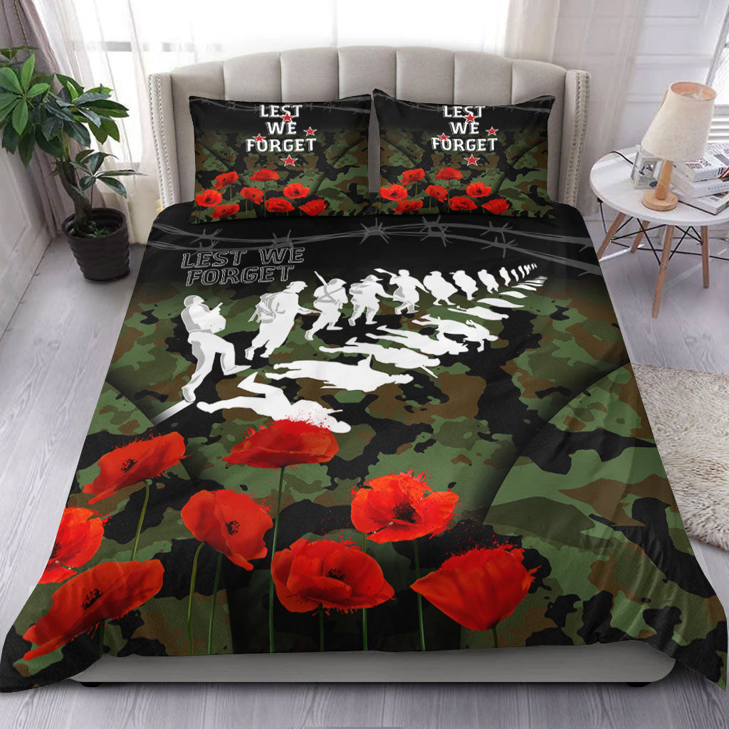 vibehoodie-bedding-set-new-zealand-anzac-lest-we-forget-poppy-camo-bedding-set