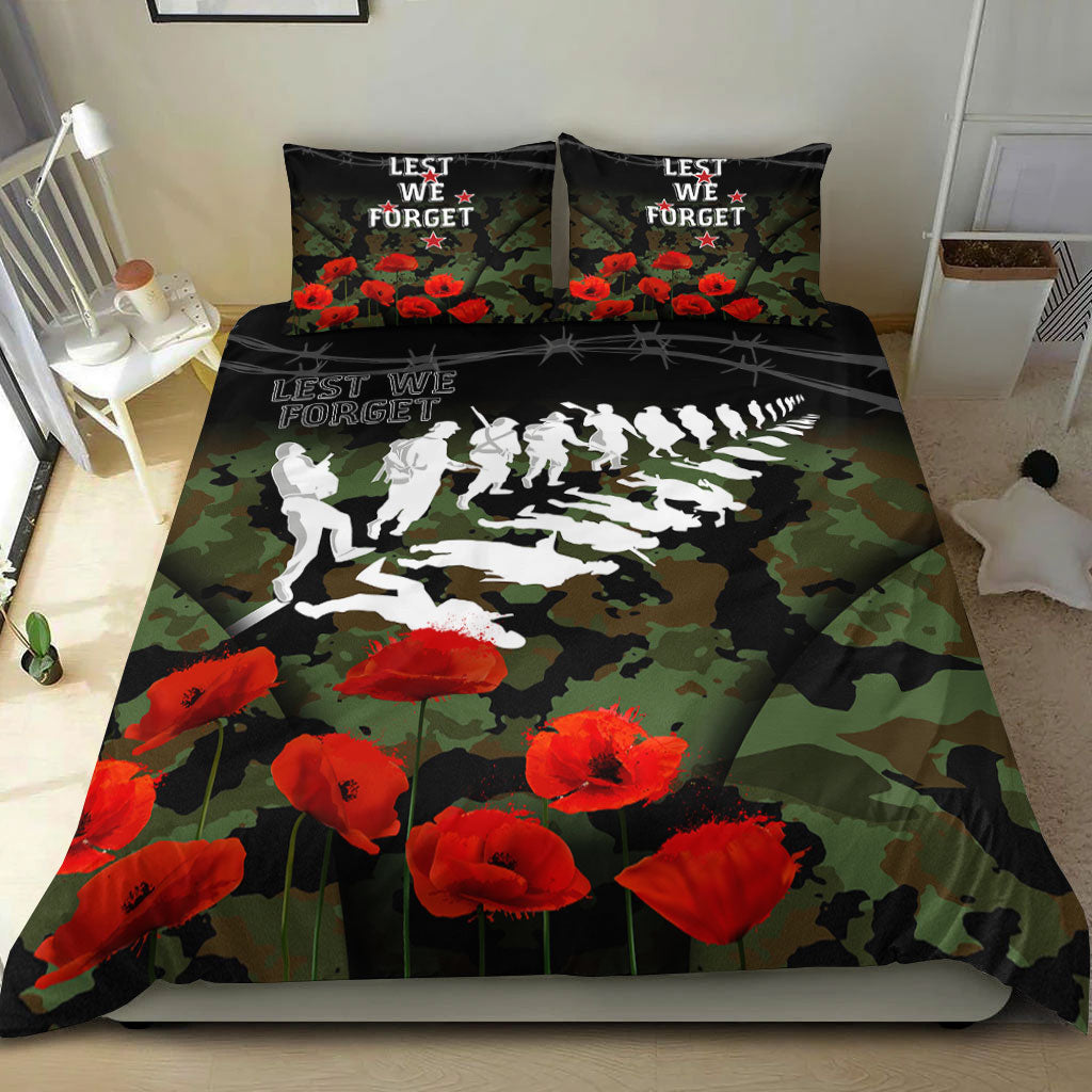 vibehoodie-bedding-set-new-zealand-anzac-lest-we-forget-poppy-camo-bedding-set