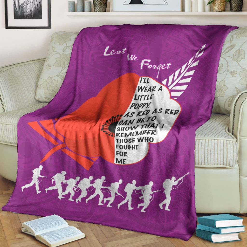 vibehoodie-blanket-new-zealand-anzac-red-poopy-purple-premium-blanket