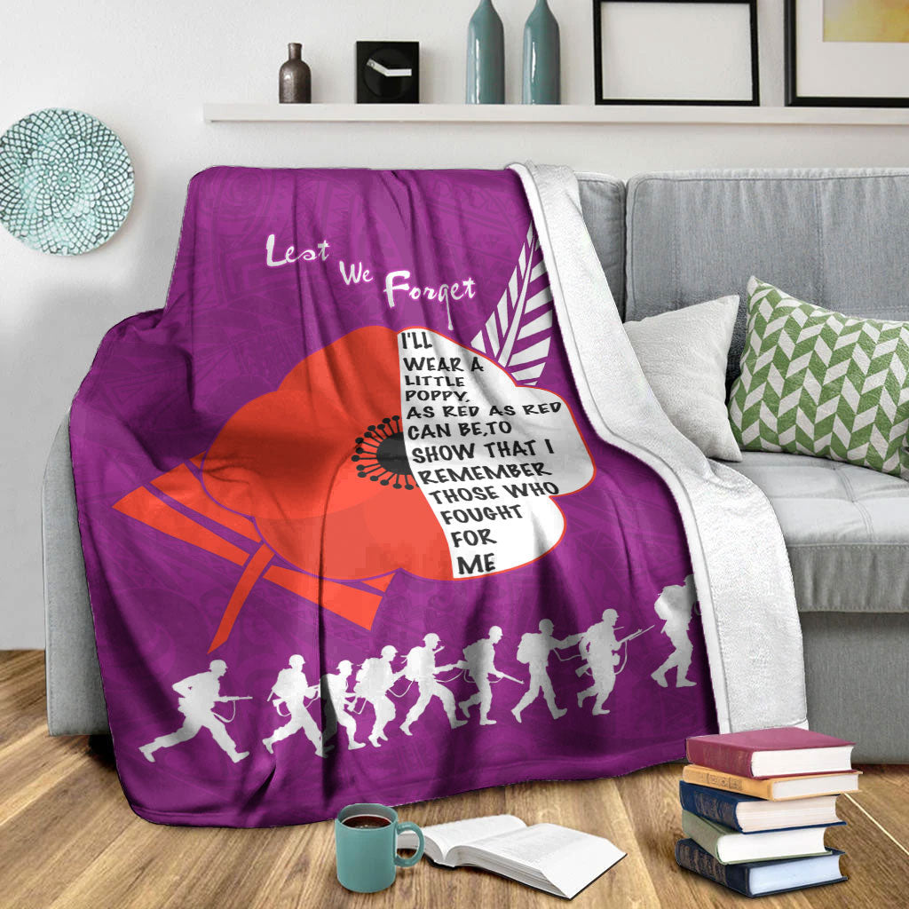 vibehoodie-blanket-new-zealand-anzac-red-poopy-purple-premium-blanket