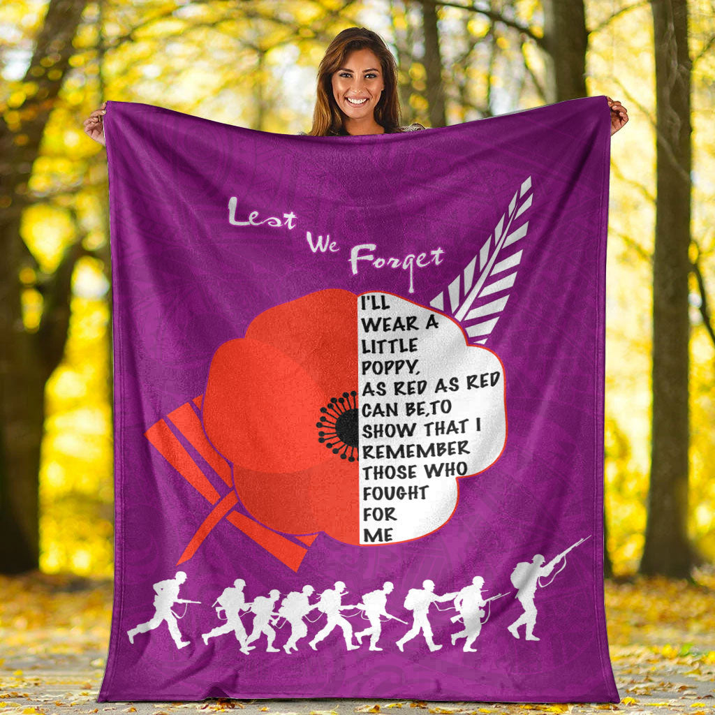 vibehoodie-blanket-new-zealand-anzac-red-poopy-purple-premium-blanket