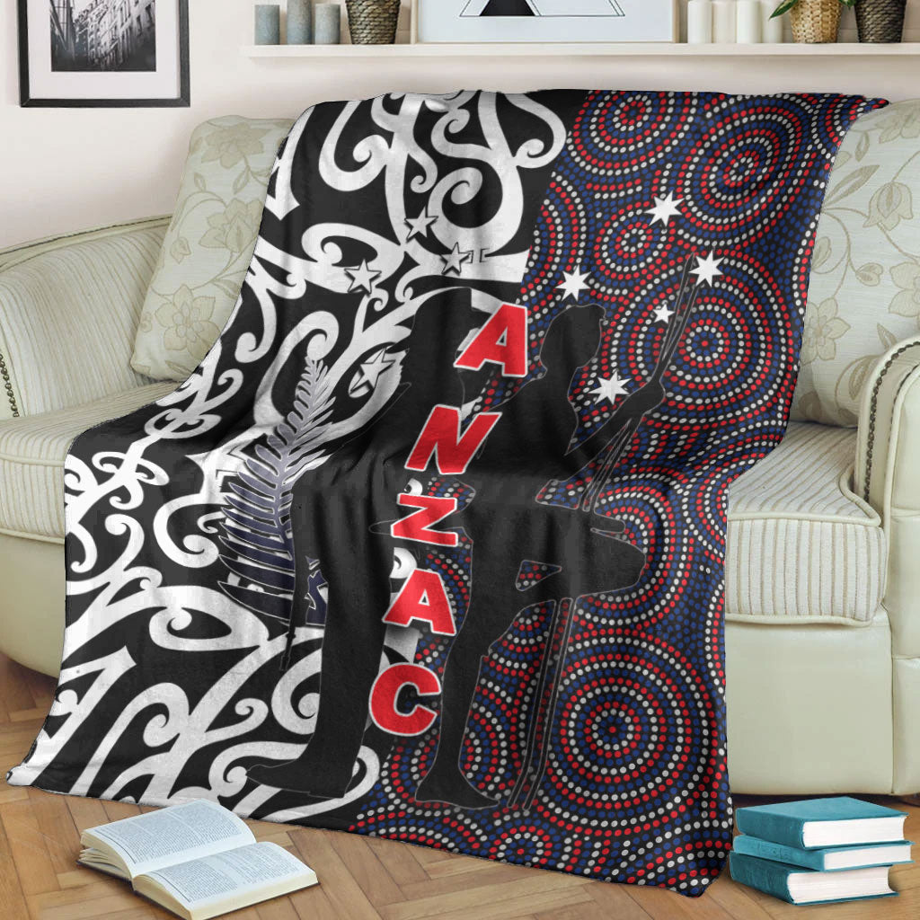 vibehoodie-blanket-anzac-day-kangaroo-aboriginal-kiwi-maori-premium-blanket