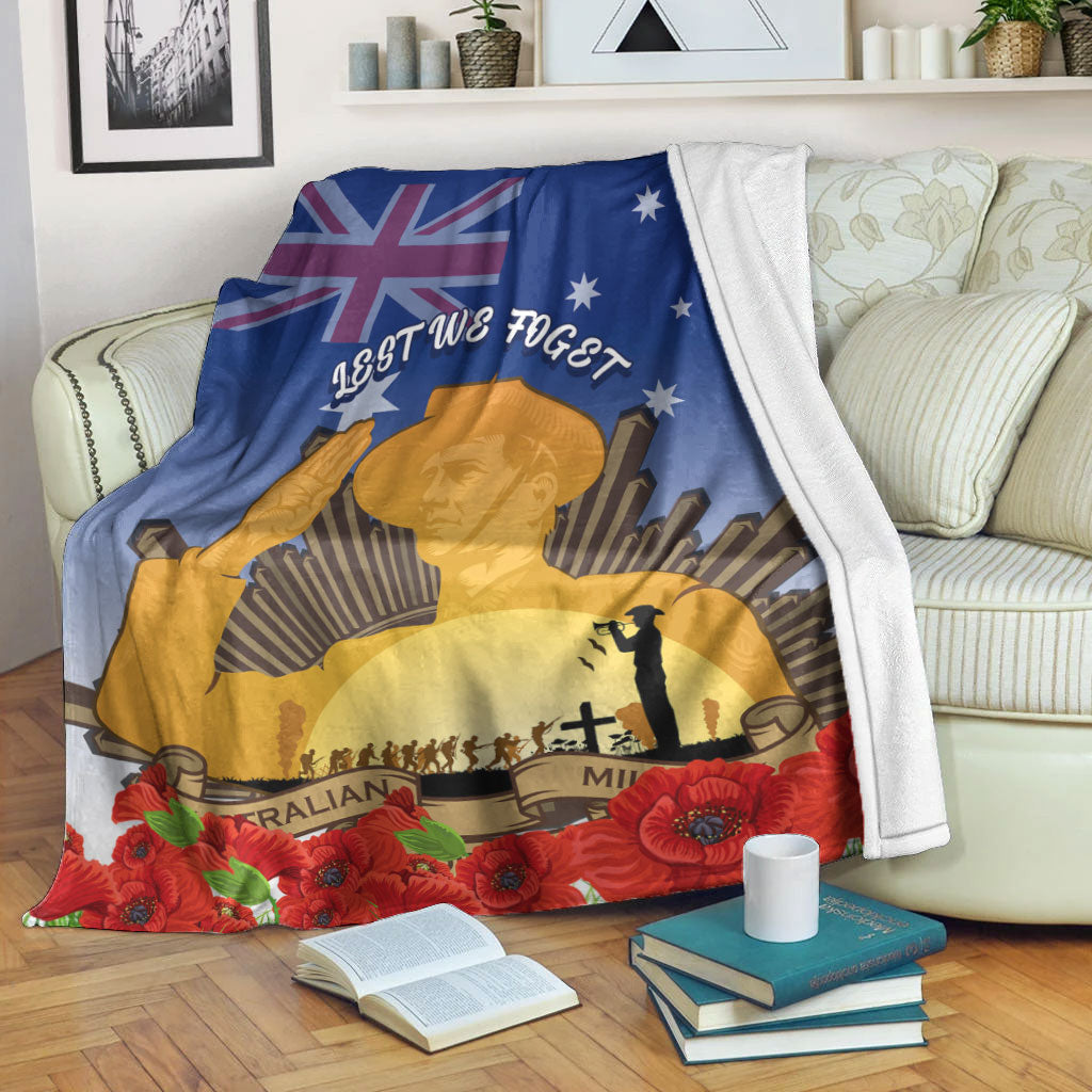 vibehoodie-blanket-custom-australia-anzac-day-soldier-salute-premium-blanket