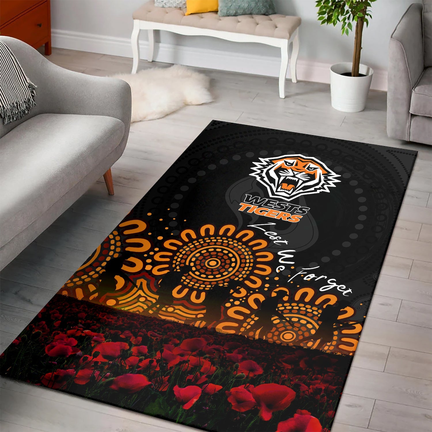 wests-tigers-area-rug-aboriginal-rugby-anzac-day-poppy-with-soldiers-nrl