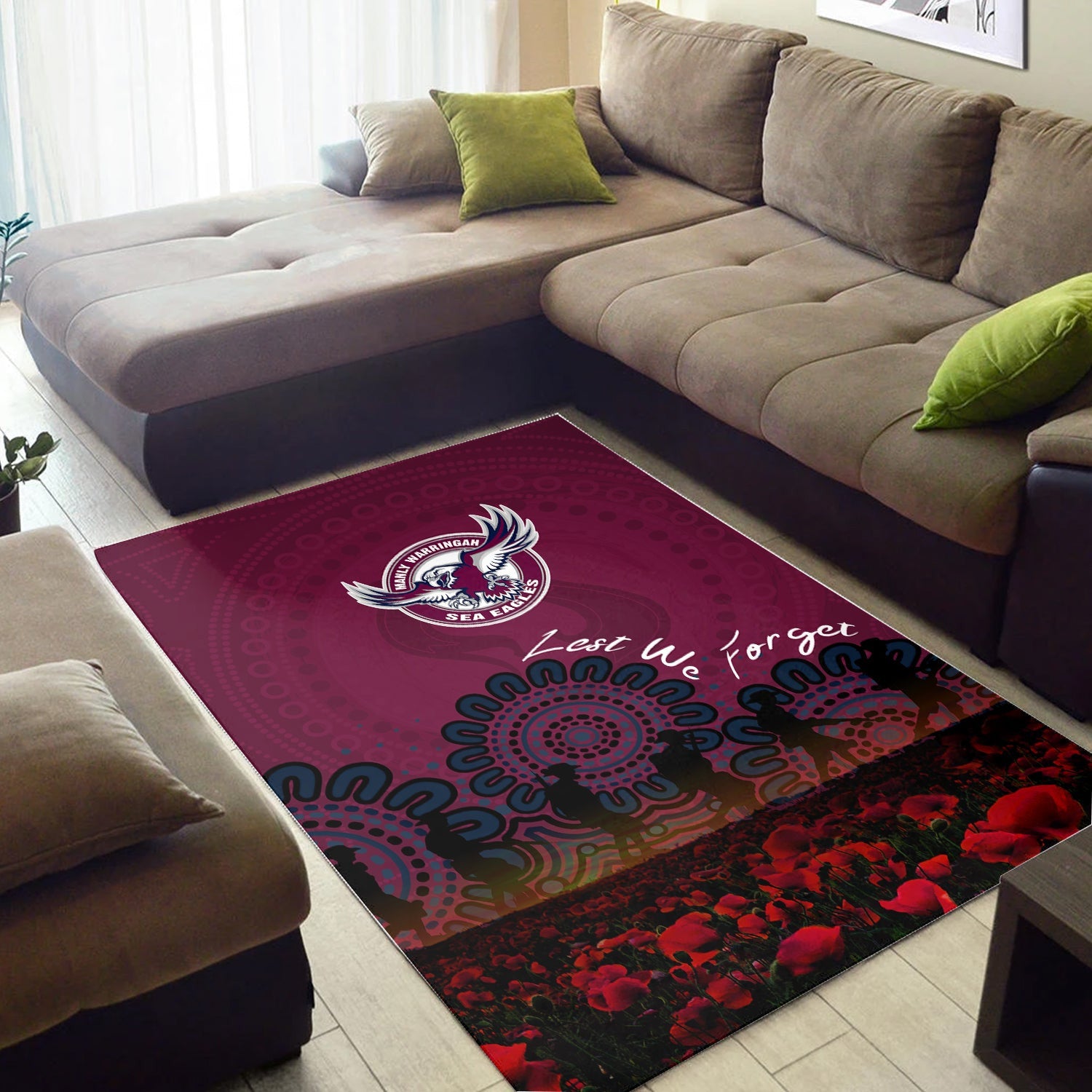 manly-warringah-sea-eagles-area-rug-aboriginal-rugby-anzac-day-poppy-with-soldiers-nrl