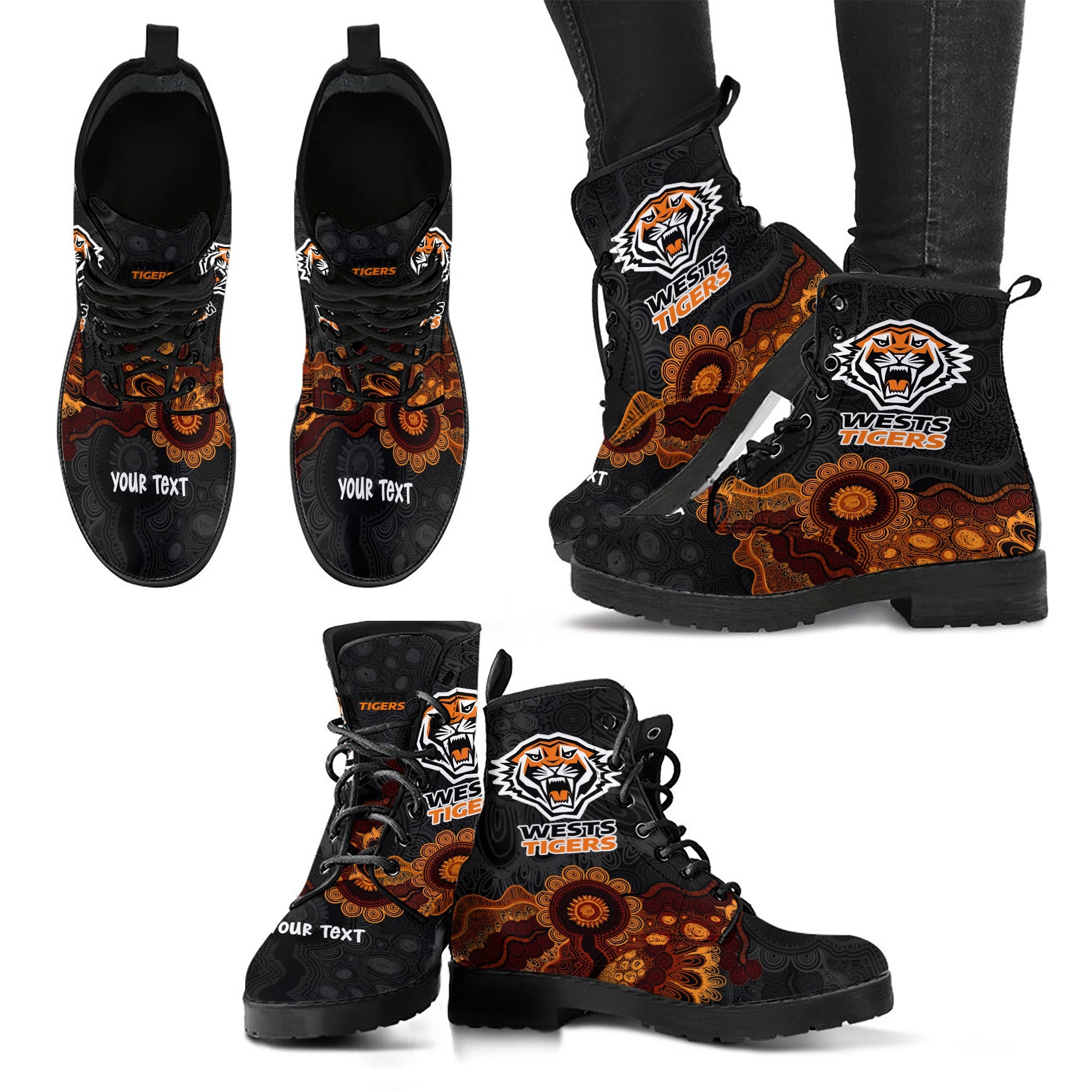 wests-tigers-aboriginal-leather-boots-indigenous-style-nrl