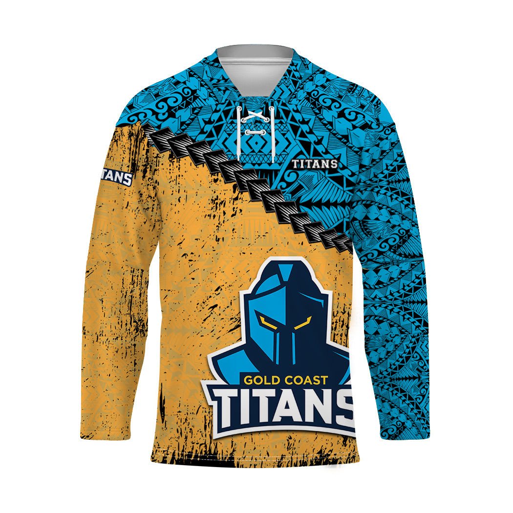 gold-coast-titans-hockey-jersey-grunge-polynesian-tattoo-nrl