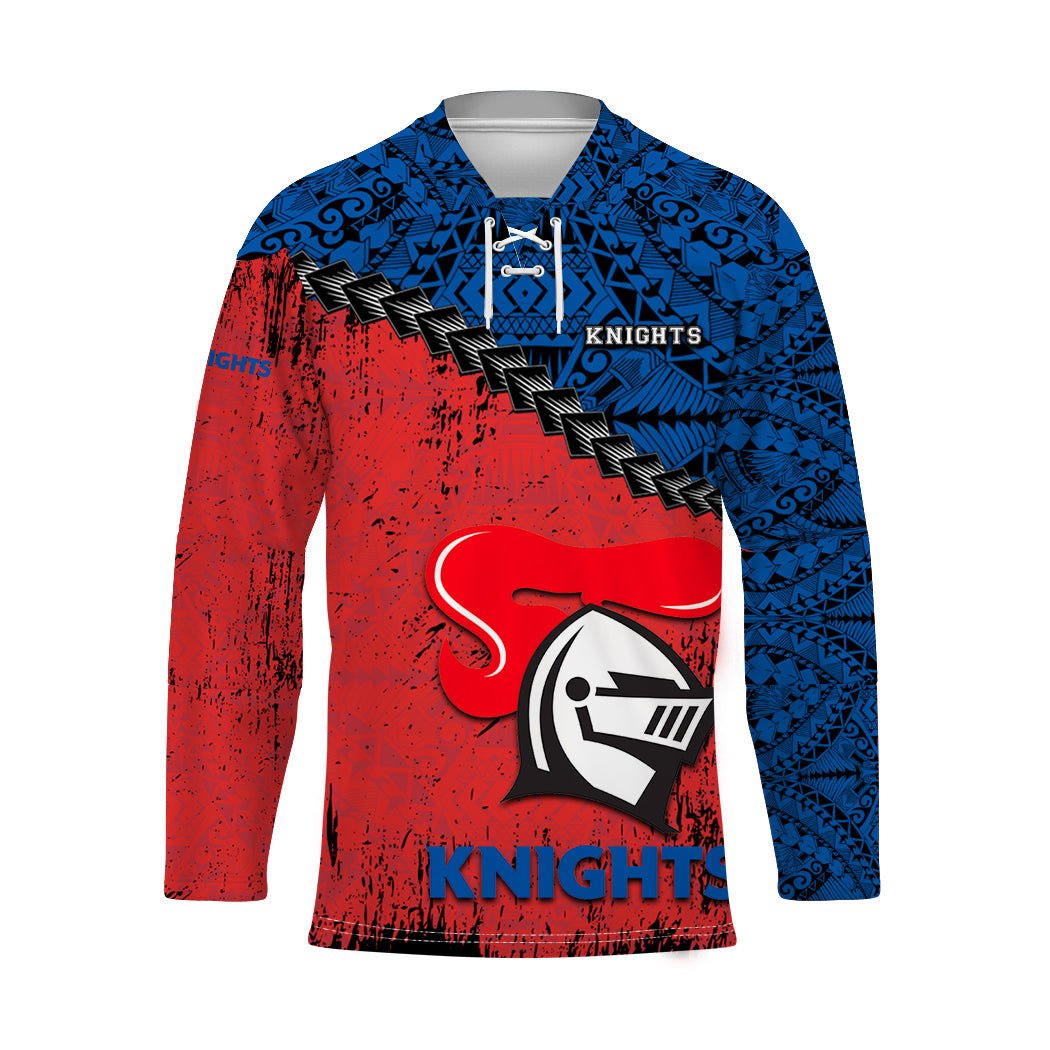 newcastle-knights-hockey-jersey-grunge-polynesian-tattoo-nrl