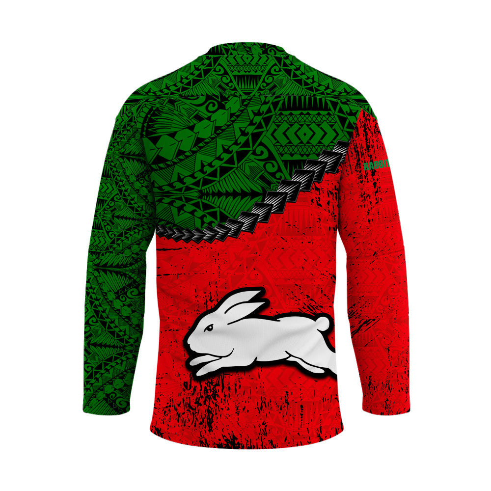 south-sydney-rabbitohs-hockey-jersey-grunge-polynesian-tattoo-nrl