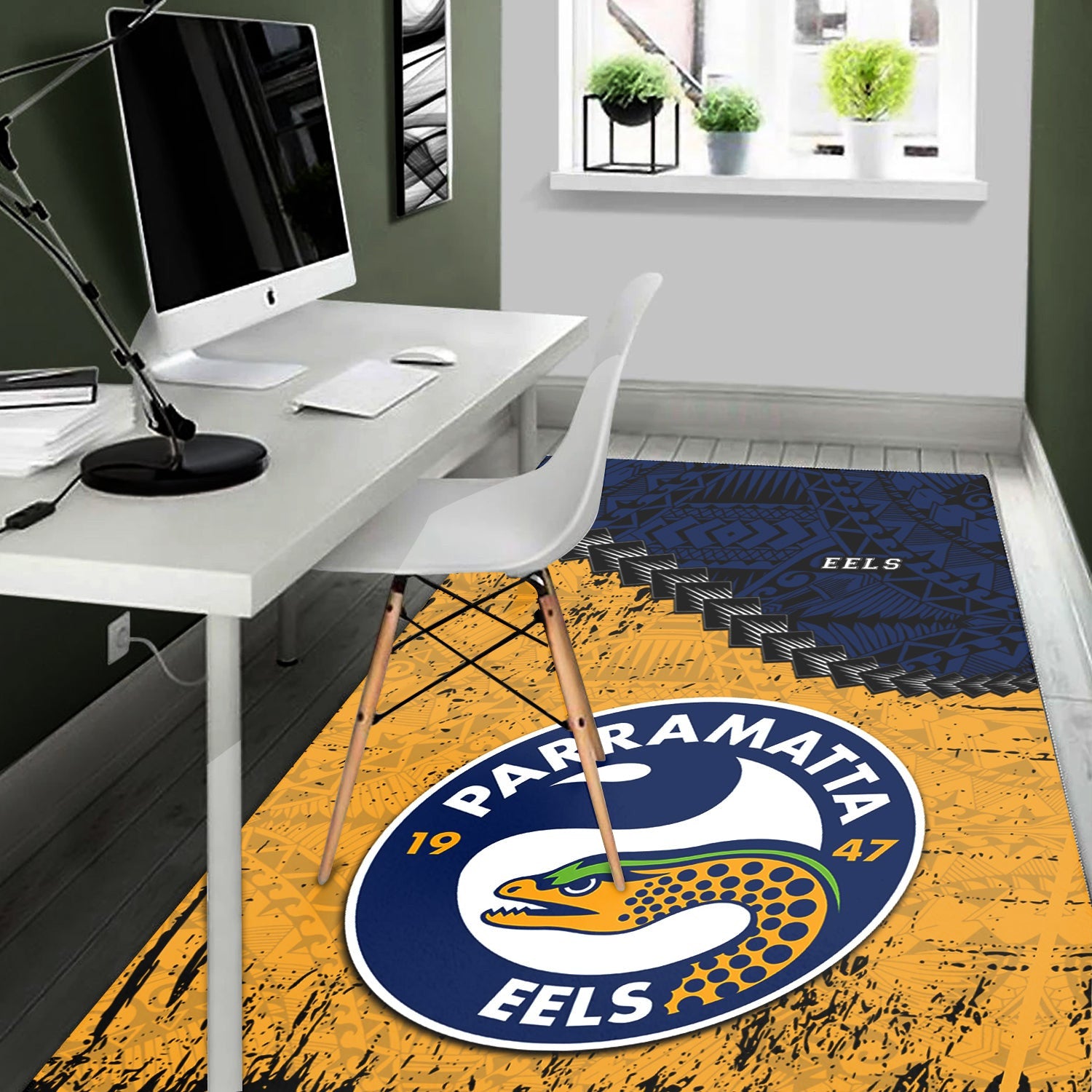 parramatta-eels-area-rugs-grunge-polynesian-tattoo-nrl