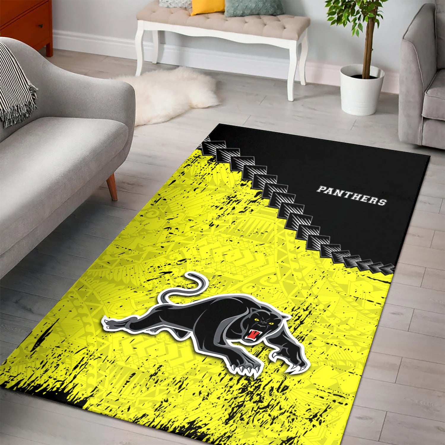 penrith-panthers-area-rugs-grunge-polynesian-tattoo-nrl