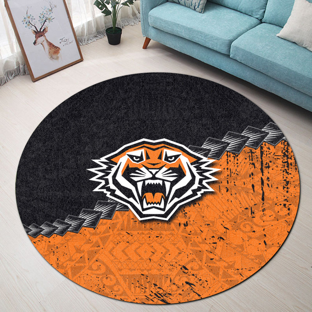 wests-tigers-round-rug-grunge-polynesian-tattoo-nrl