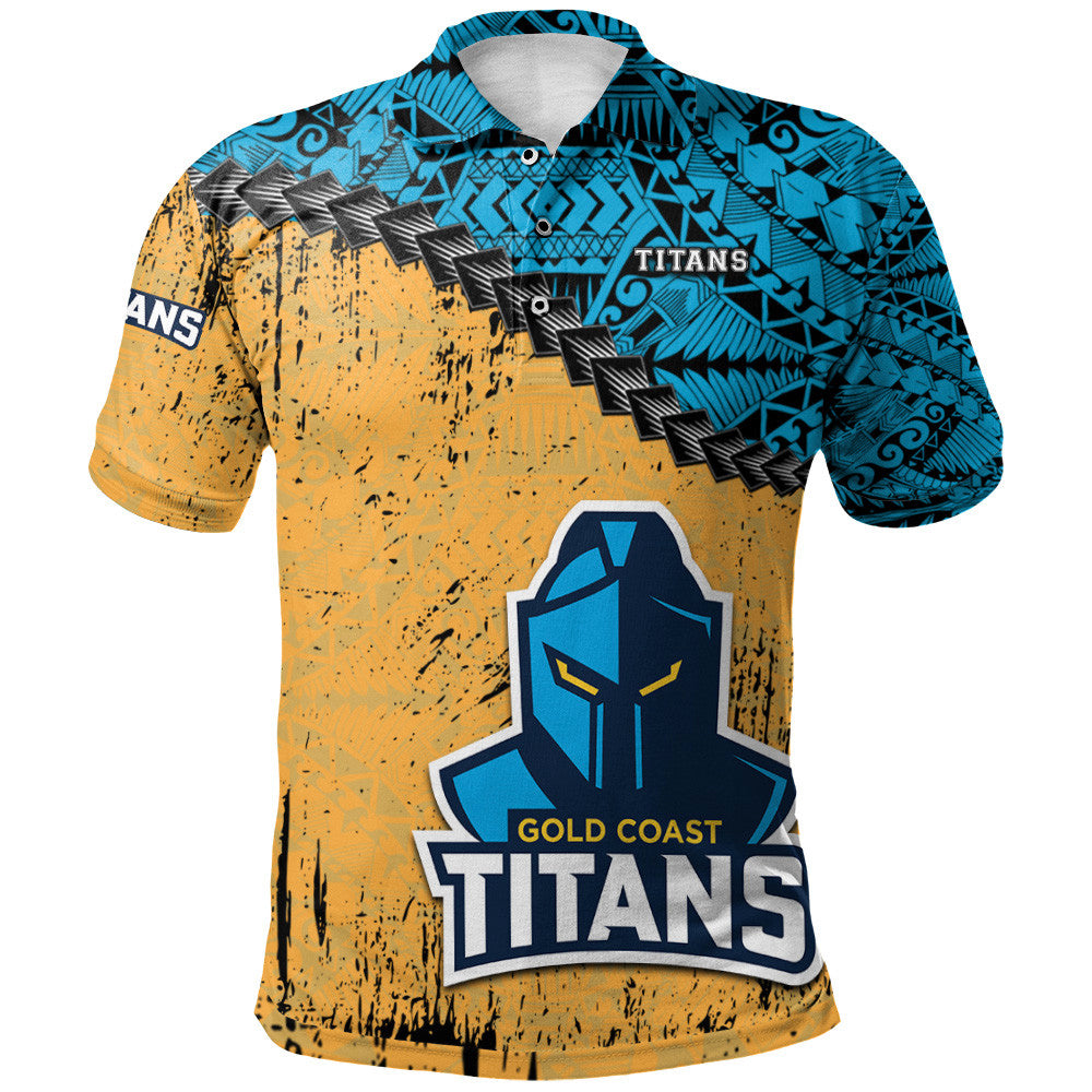 gold-coast-titans-polo-shirt-grunge-polynesian-tattoo-nrl