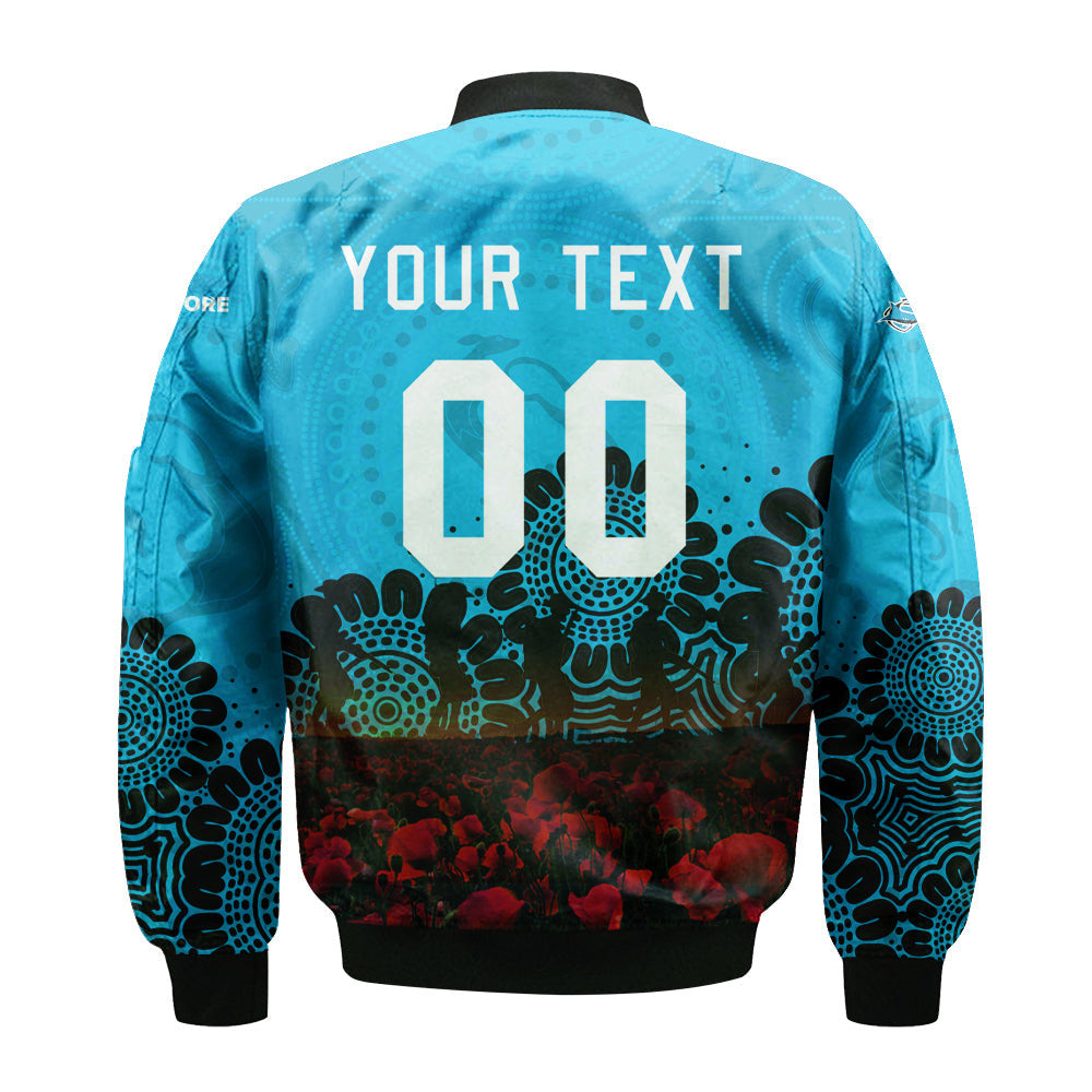 cronulla-sutherland-sharks-bomber-jacket-personalized-aboriginal-rugby-anzac-day-poppy-with-soldiers-nrl