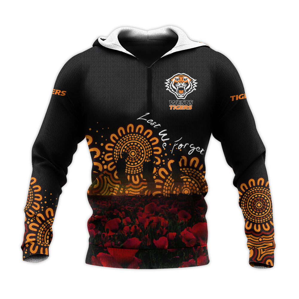 wests-tigers-hoodie-personalized-aboriginal-rugby-anzac-day-poppy-with-soldiers-nrl