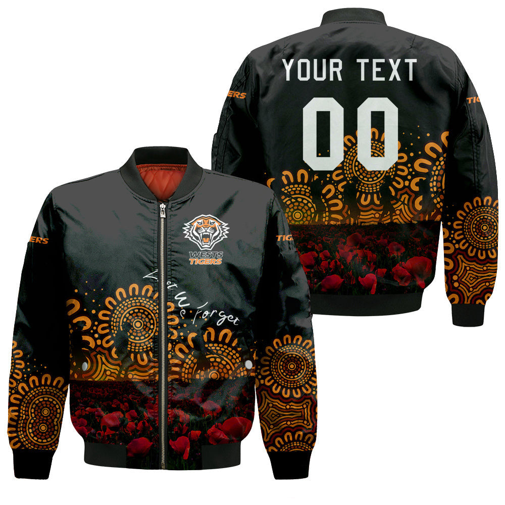 wests-tigers-bomber-jacket-personalized-aboriginal-rugby-anzac-day-poppy-with-soldiers-nrl