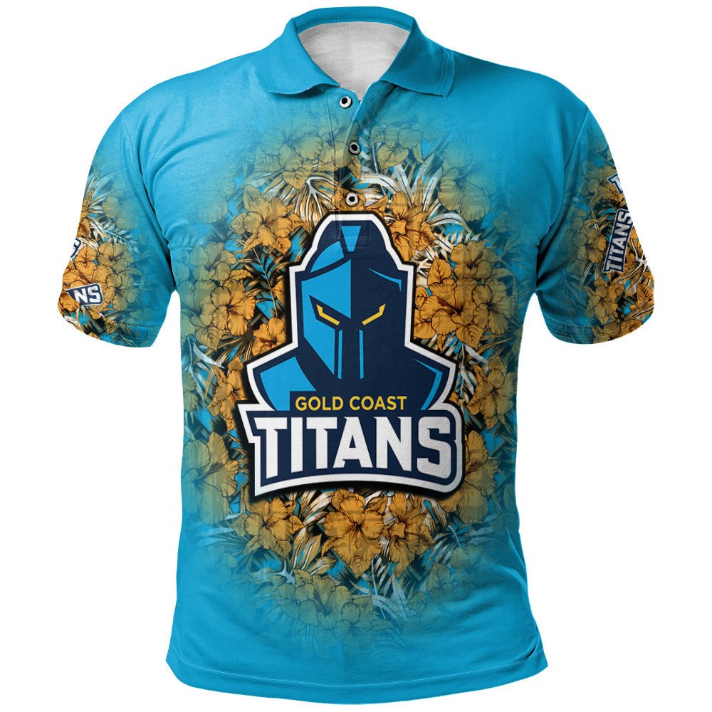 gold-coast-titans-polo-shirt-polynesian-hibiscus-tropical-vintage-nrl