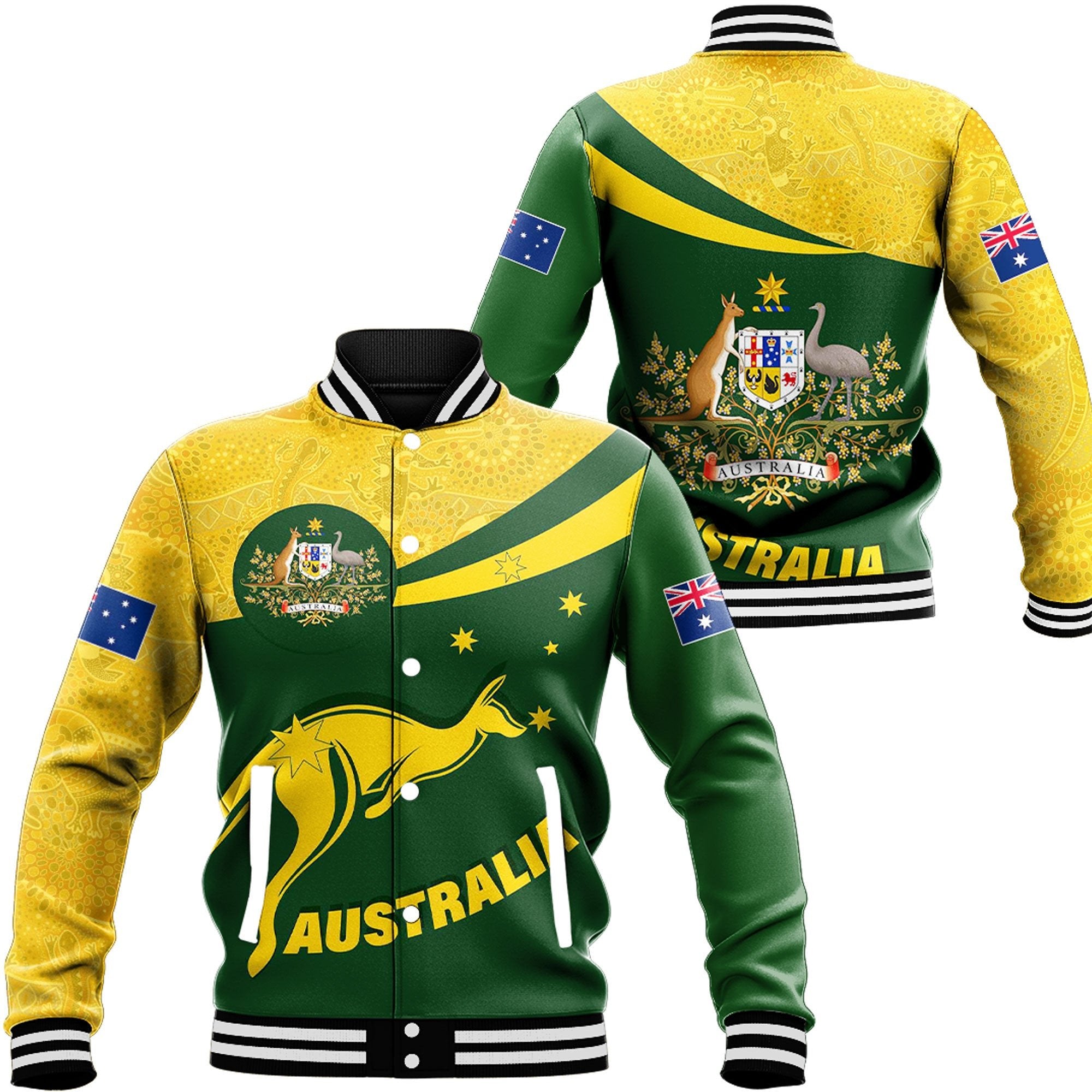 vibe-hoodie-clothing-australia-coat-of-arms-active-sport-pattern-gold-baseball-jackets