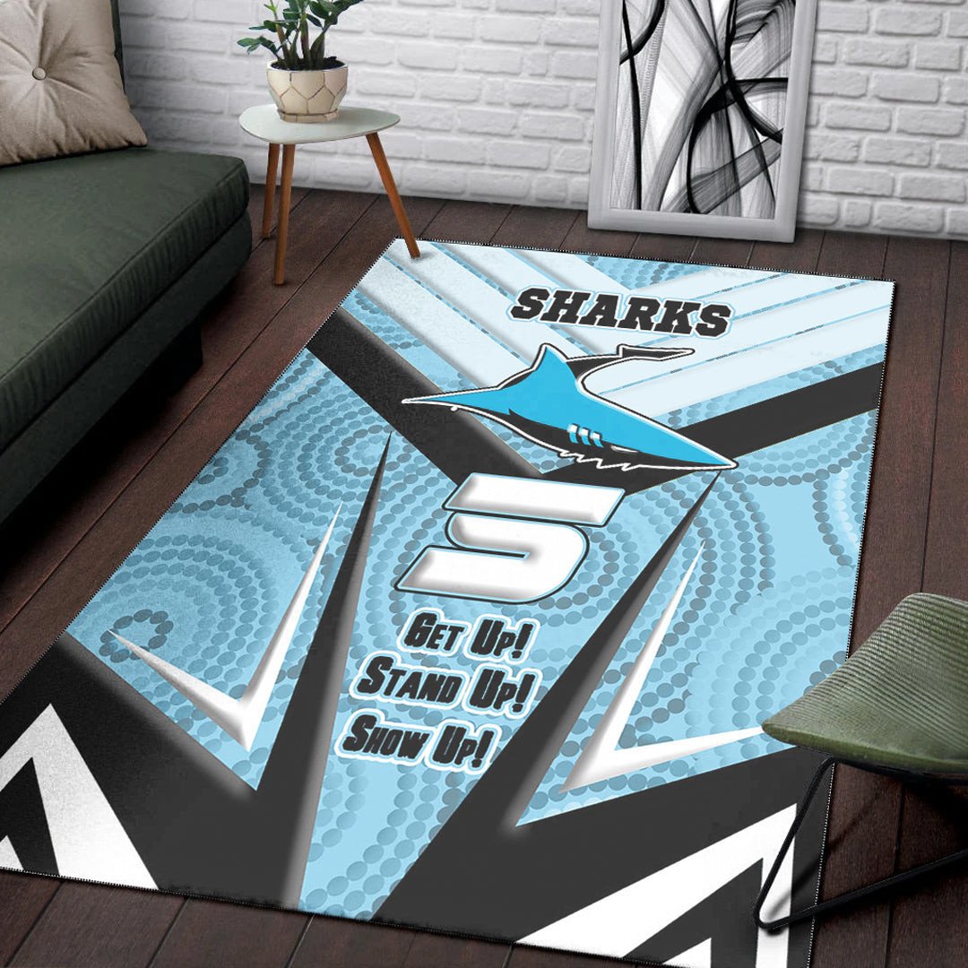 vibe-hoodie-area-rug-cronulla-sutherland-sharks-naidoc-2022-sporty-style-area-rug