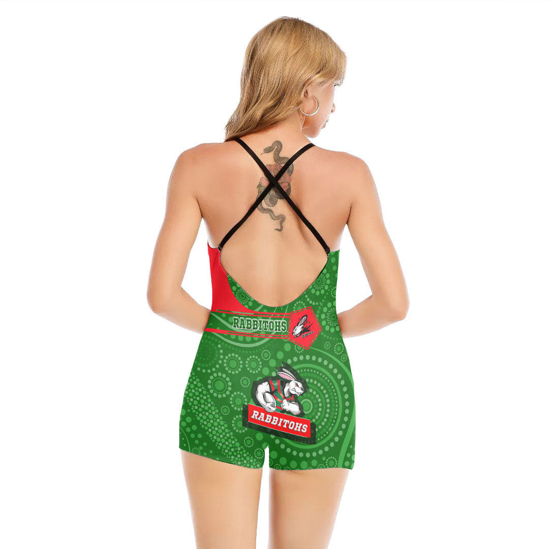 vibe-hoodie-clothing-south-sydney-rabbitohs-simple-style-womens-backless-romper-with-black-straps