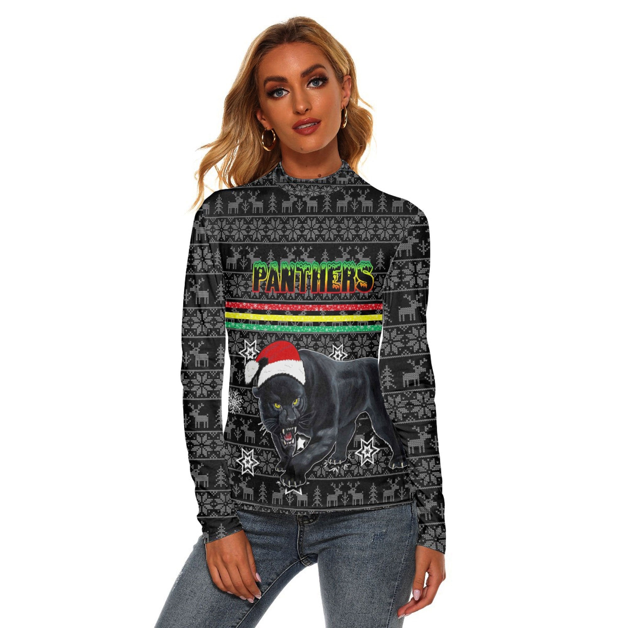 vibe-hoodie-clothing-penrith-panthers-christmas-womens-stretchable-turtleneck-top