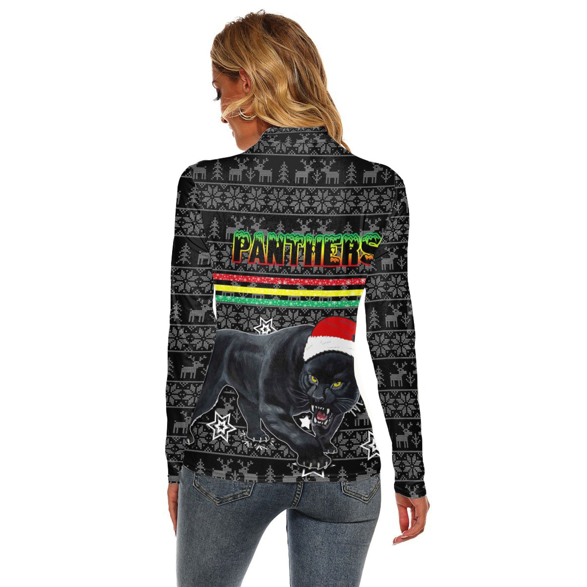 vibe-hoodie-clothing-penrith-panthers-christmas-womens-stretchable-turtleneck-top