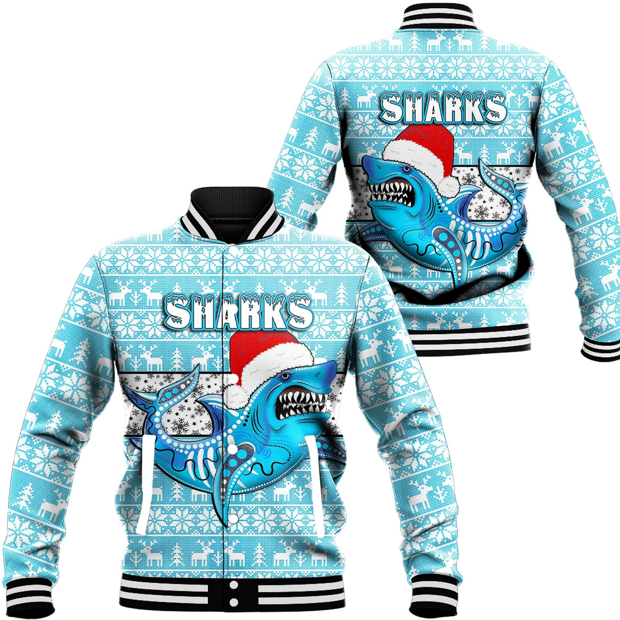 vibe-hoodie-clothing-cronulla-sutherland-sharks-christmas-baseball-jackets