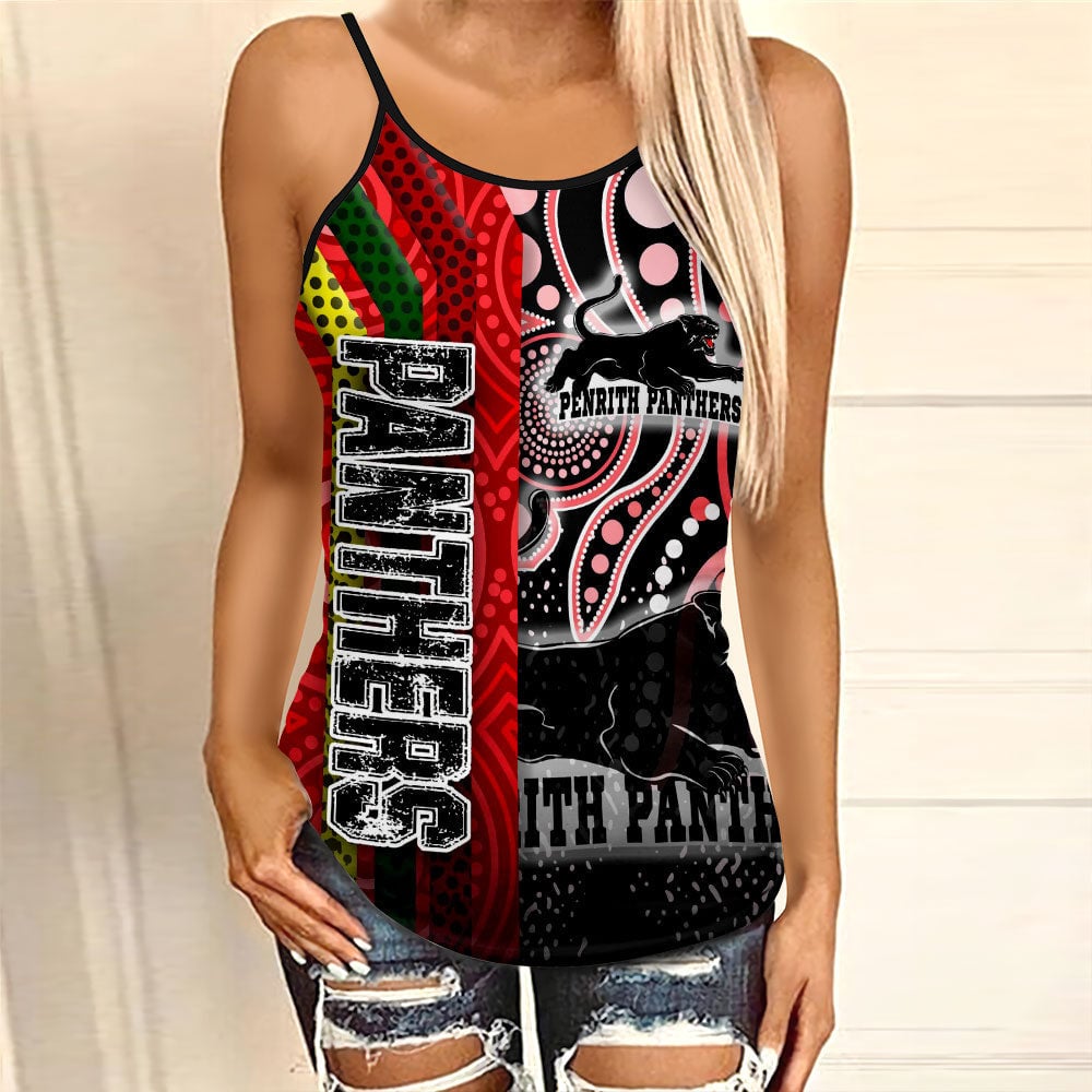 vibe-hoodie-clothing-penrith-panthers-sporty-style-criss-cross-tank-top