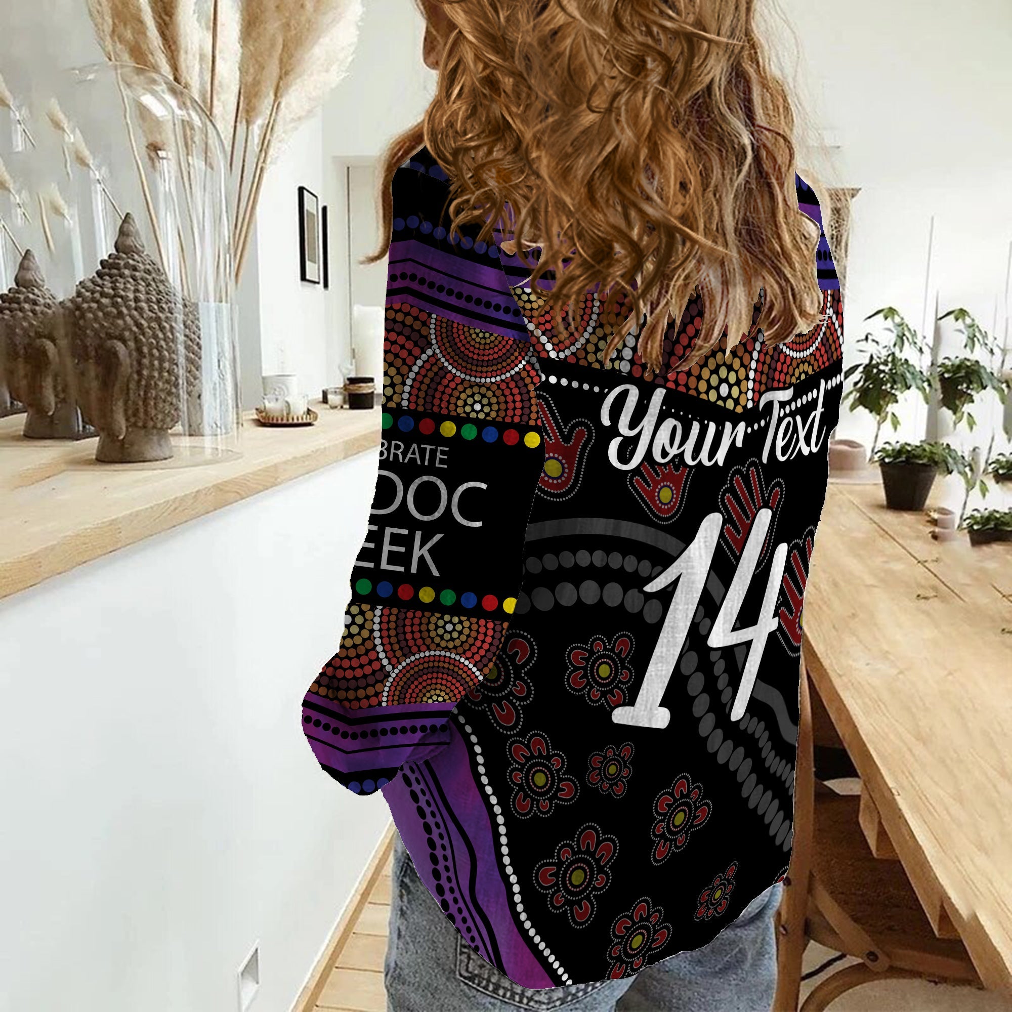 custom-text-and-number-women-casual-shirt-aussie-aboriginal-heal-country-torres-strait-islander