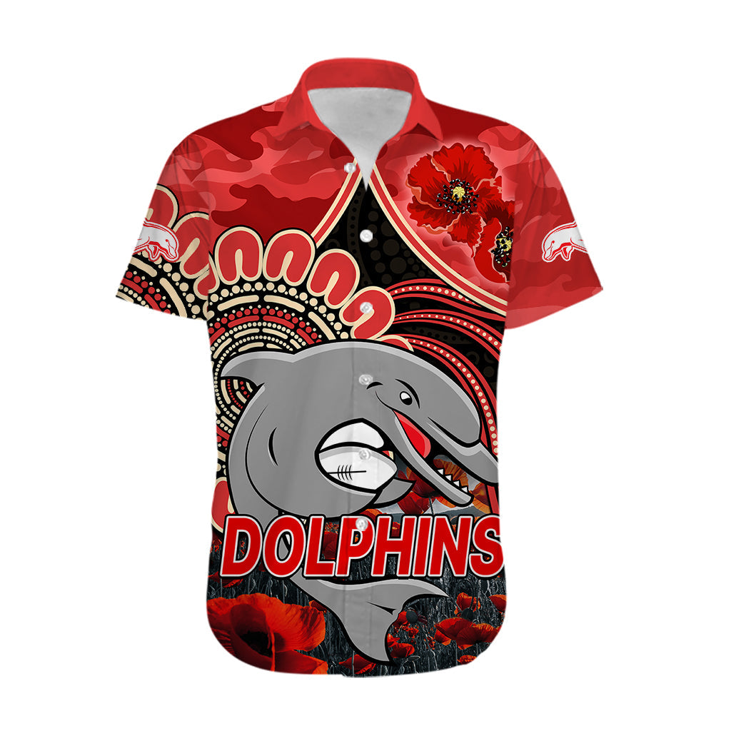 custom-personalised-nrl-anzac-redcliffe-dolphins-poppy-flowers-hawaiian-shirt