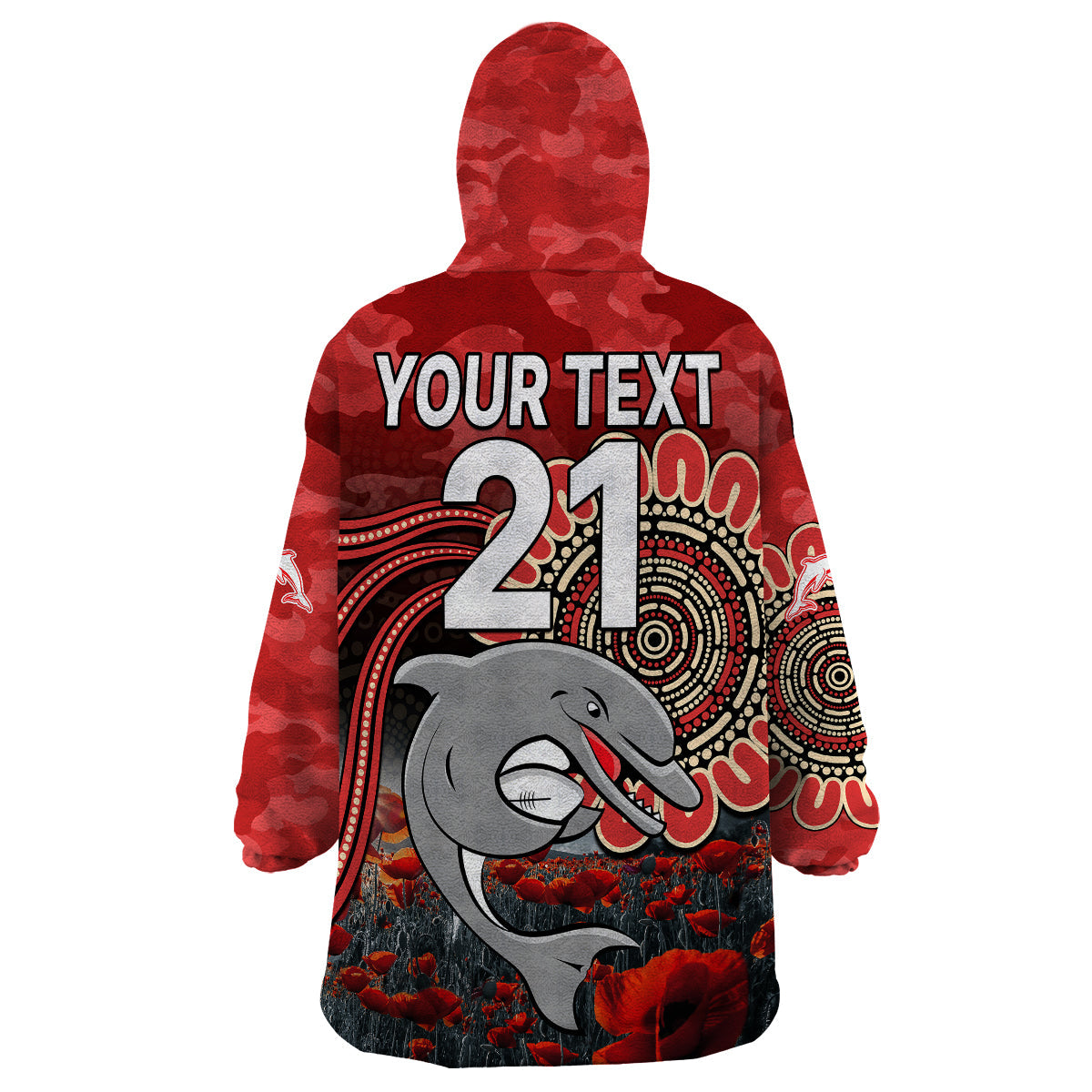 custom-personalised-nrl-anzac-redcliffe-dolphins-poppy-flowers-wearable-blanket-hoodie