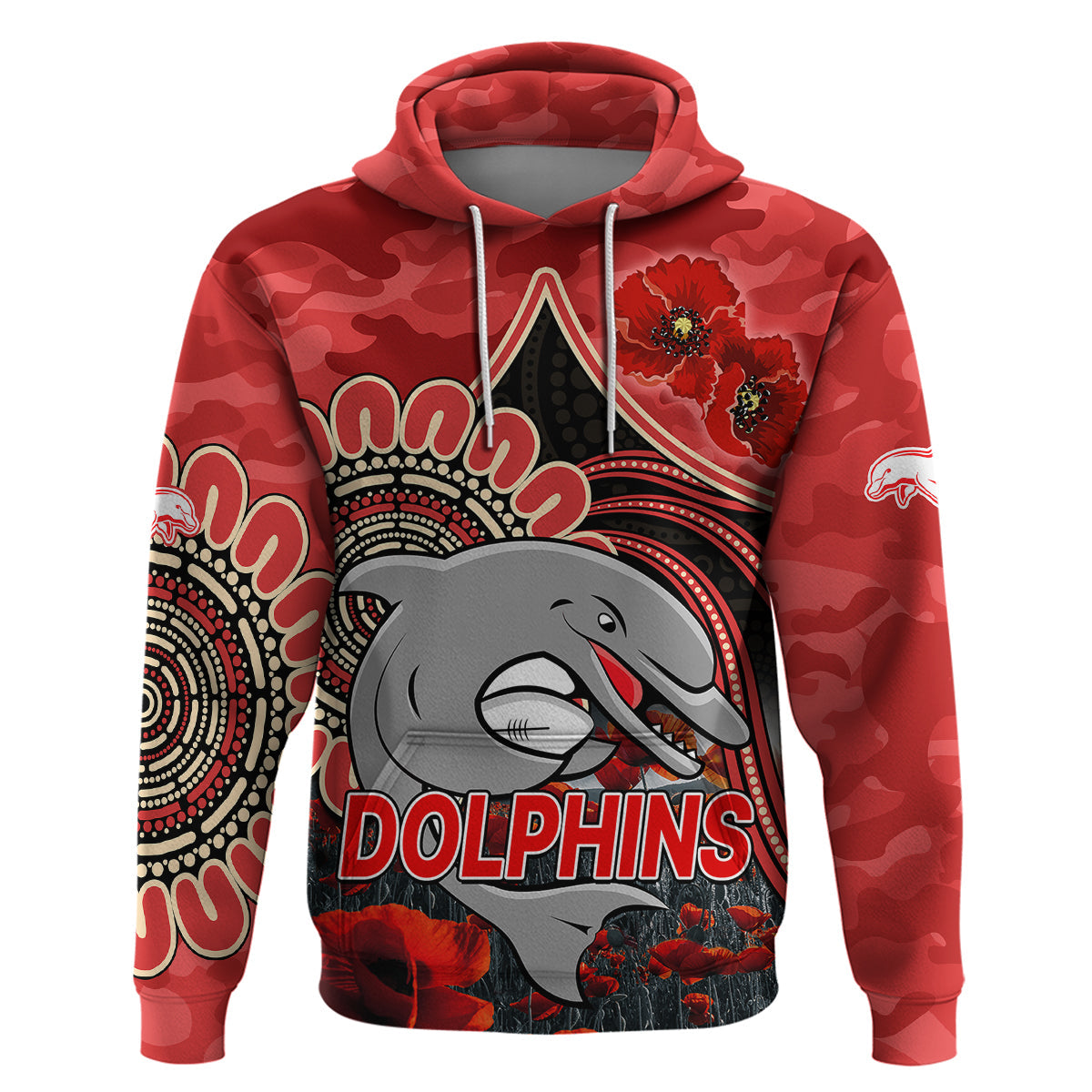 custom-personalised-nrl-anzac-redcliffe-dolphins-poppy-flowers-hoodie