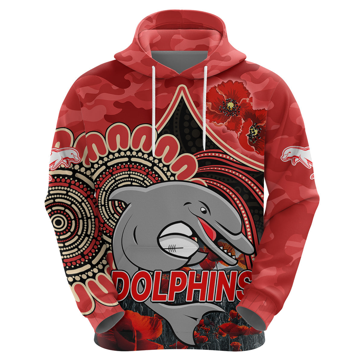 custom-personalised-nrl-anzac-redcliffe-dolphins-poppy-flowers-hoodie