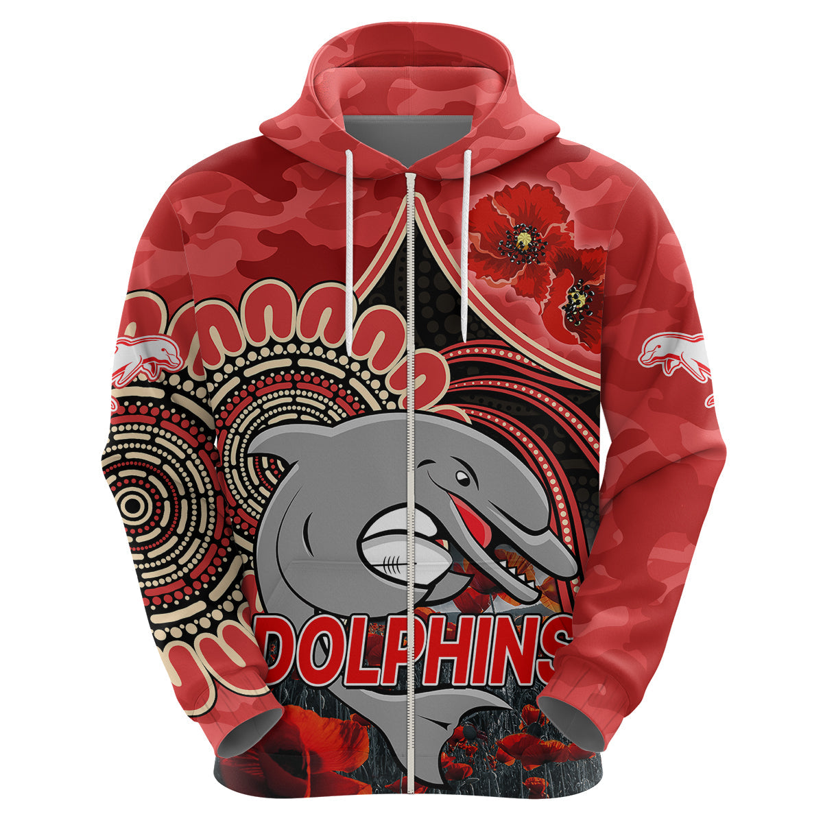 custom-personalised-nrl-anzac-redcliffe-dolphins-poppy-flowers-hoodie