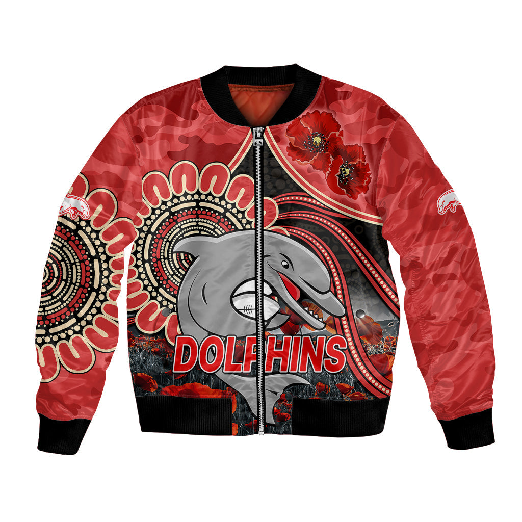 custom-personalised-nrl-anzac-redcliffe-dolphins-poppy-flowers-bomber-jacket