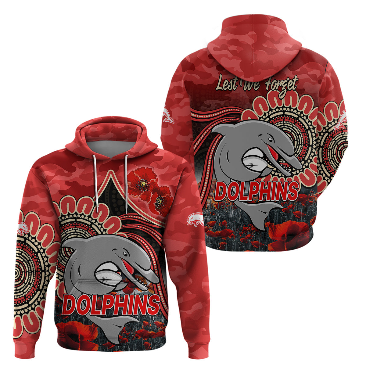 nrl-anzac-redcliffe-dolphins-poppy-flowers-hoodie