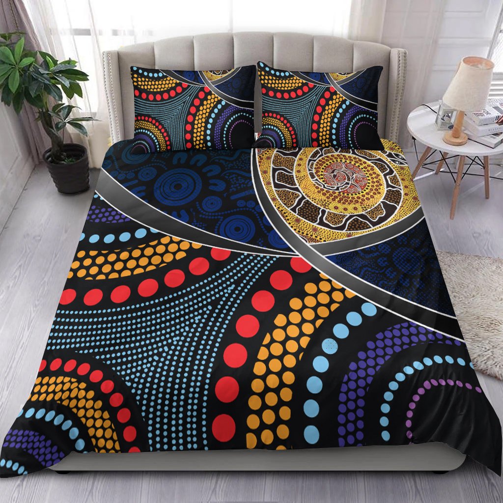 bedding-set-aboriginal-dot-panting-art-with-snake