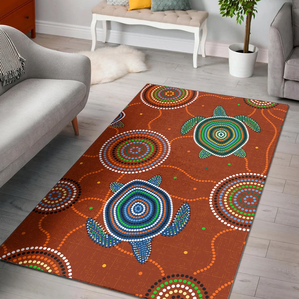 aboriginal-area-rug-aussie-turtle-with-aboriginal-style