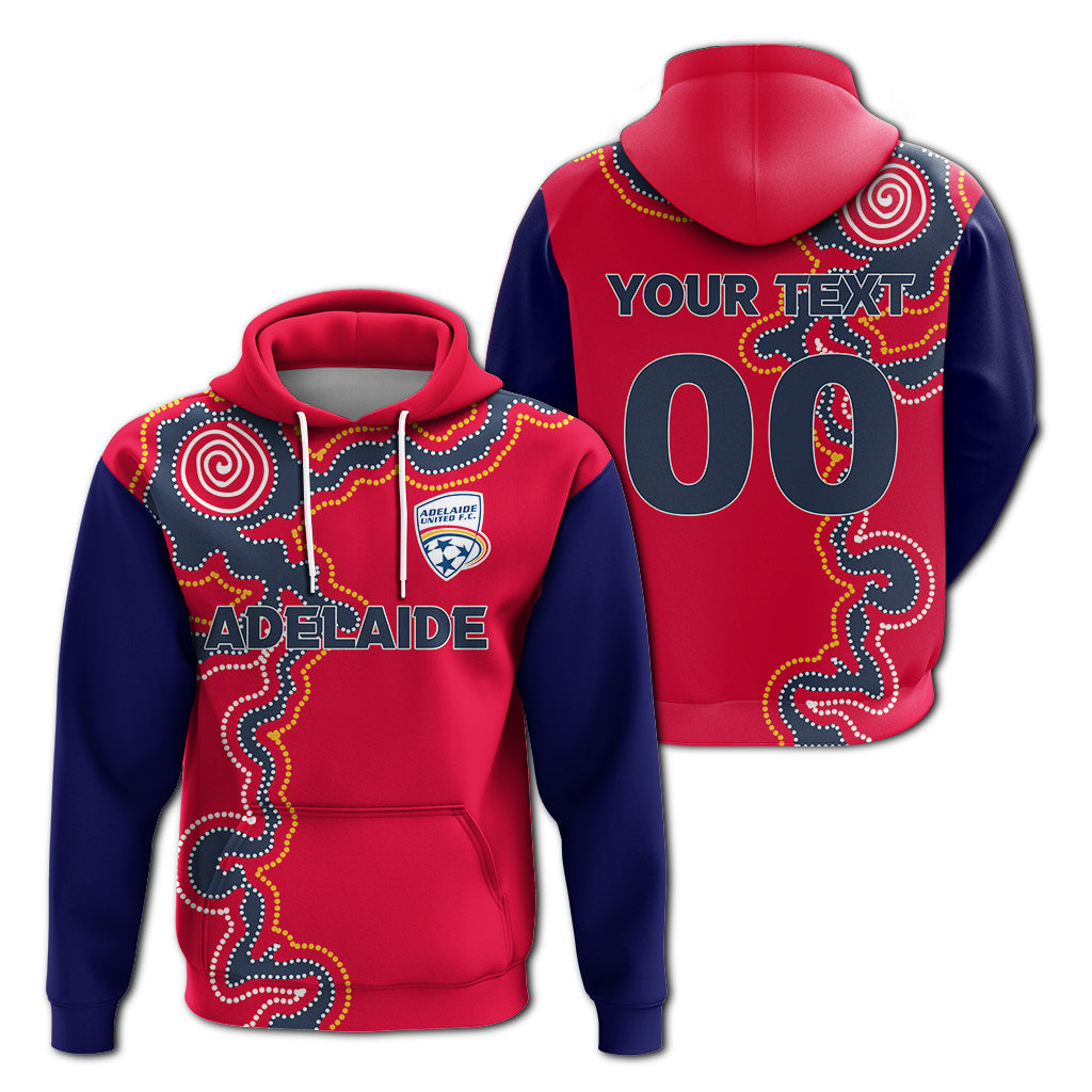 custom-personalised-adelaide-united-hoodie-indigenous-dot-painting-art