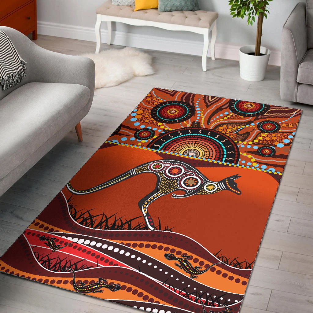 aboriginal-area-rug-kangaroo-with-dot-painting