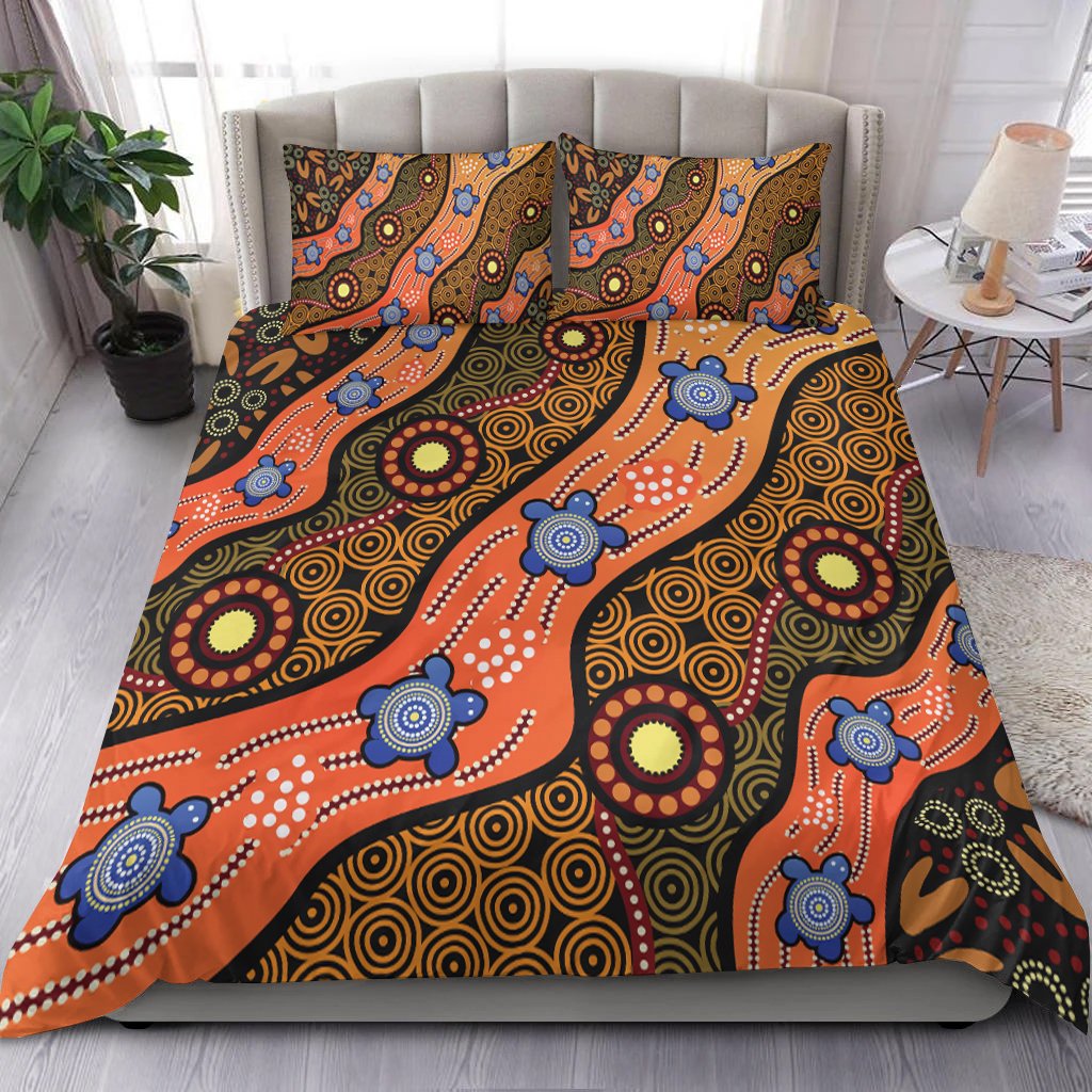 bedding-set-aboriginal-dot-unique-style-turtle