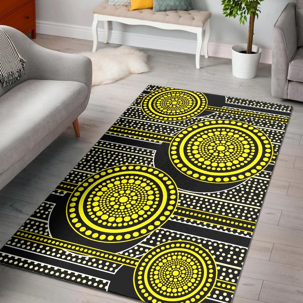 aboriginal-area-rug-dreamtime-yellow-dot-painting-aboriginal-style