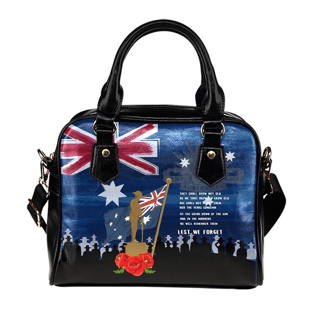 Anzac Shoulder Handbag - Always Remember Australian Anzac Day - Vibe Hoodie