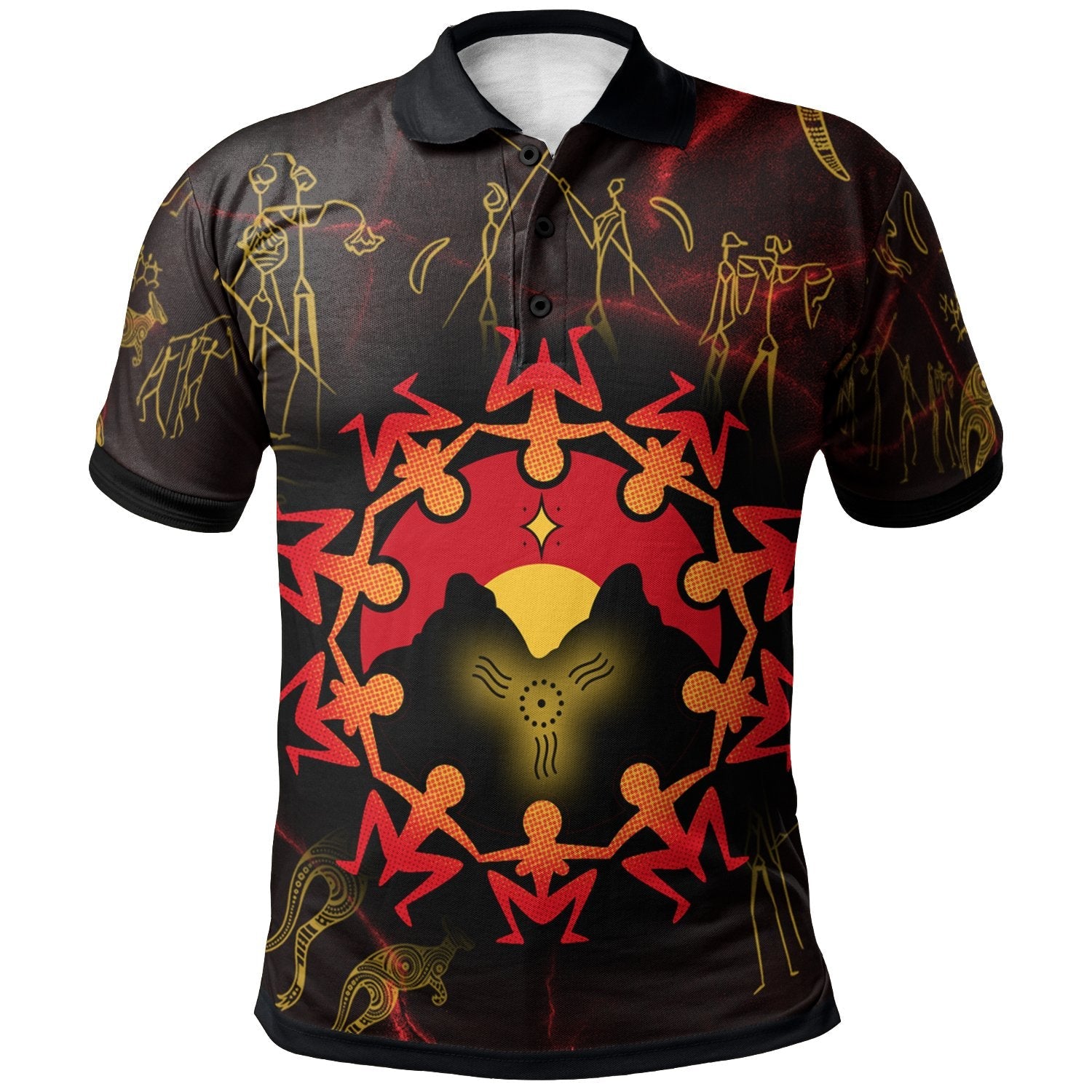 aboriginal-polo-shirts-australia-map-and-indigenous-flag