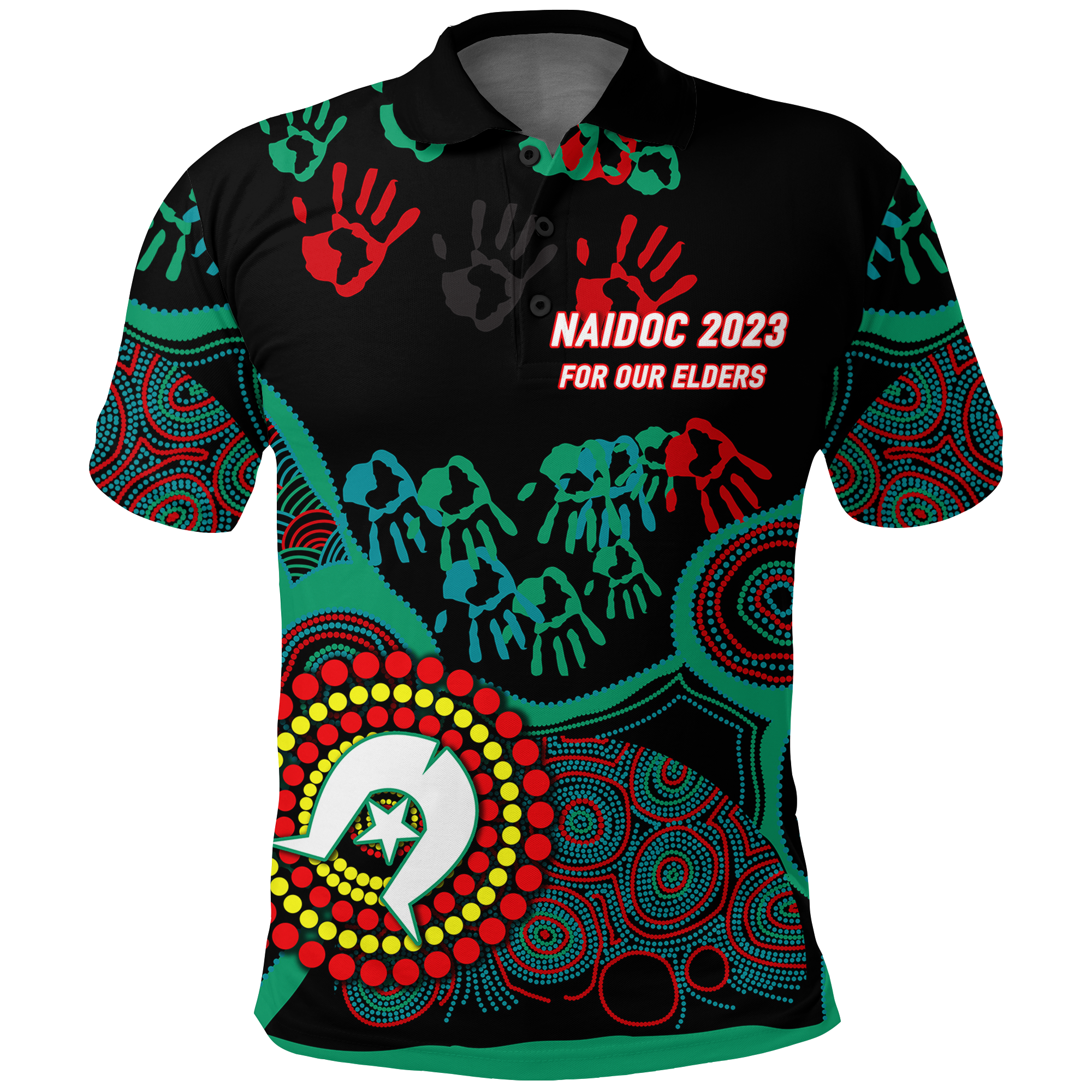 NAIDOC Week 2023 Aboriginal Art For Our Elders Polo Shirt