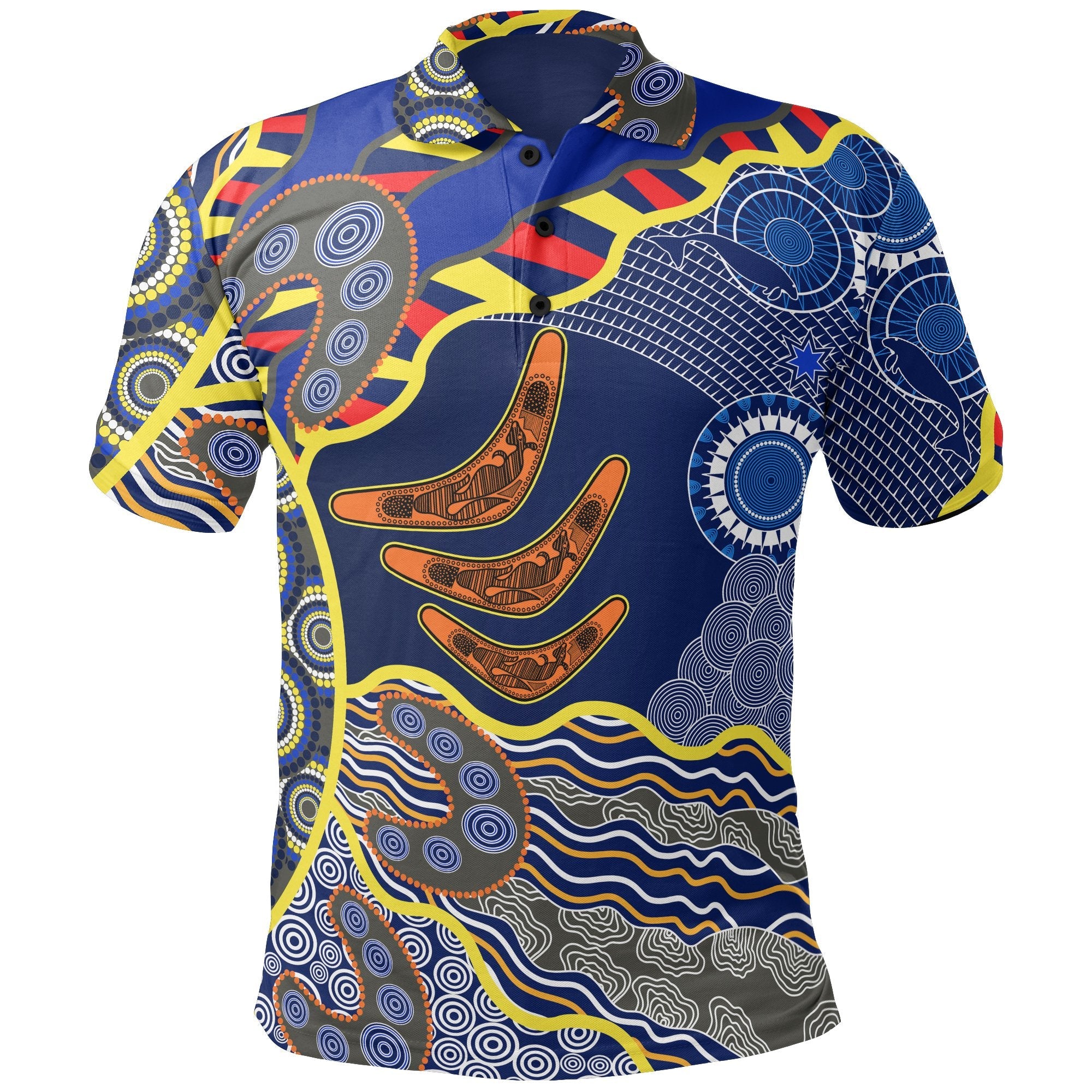 aboriginal-polo-shirt-australian-boomerang-dot-painting-art