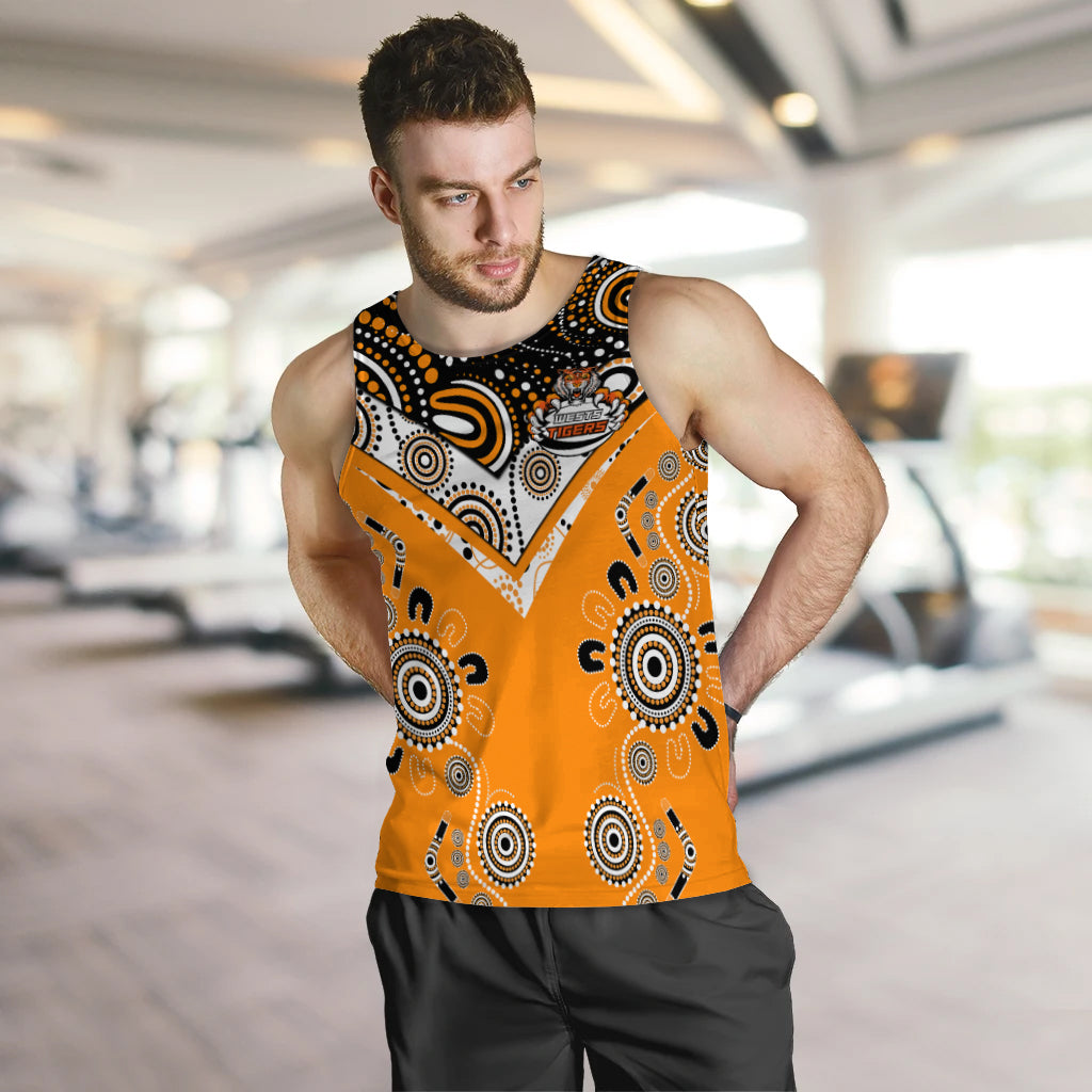 Wests Tiger Rugby Aboriginal Pattern Men Tank Top - LT2