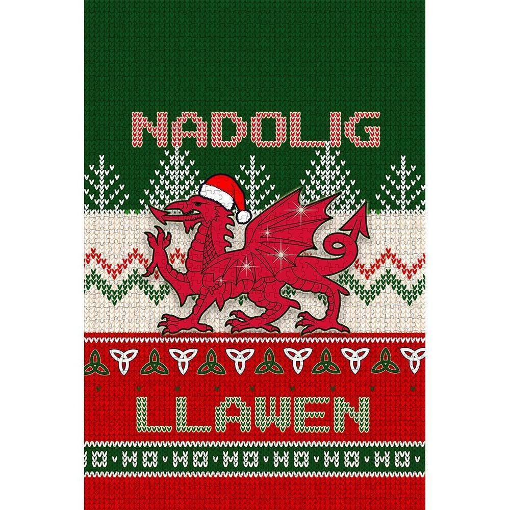 wales-xmas-puzzle-welsh-dragon-nadolig-llawen-ugly-christmas-style-green