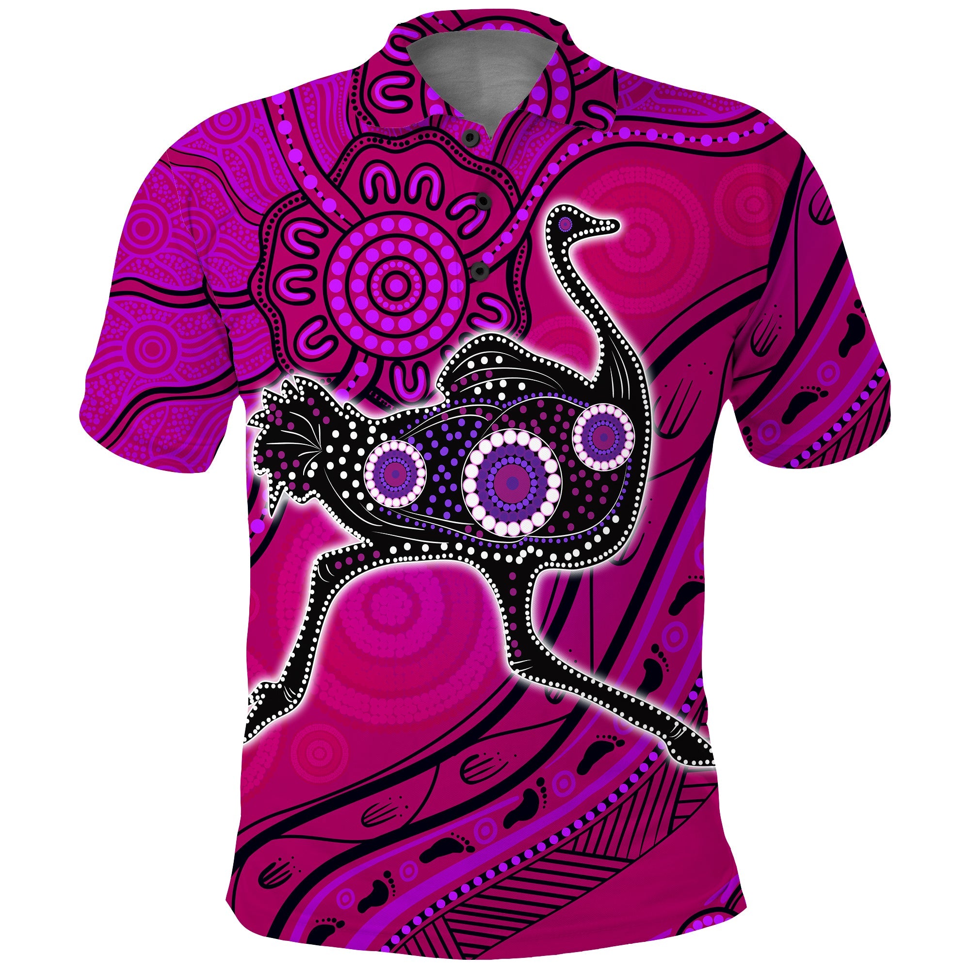 aboriginal-naidoc-week-2021-purple-turtle-ostrich-polo-shirt